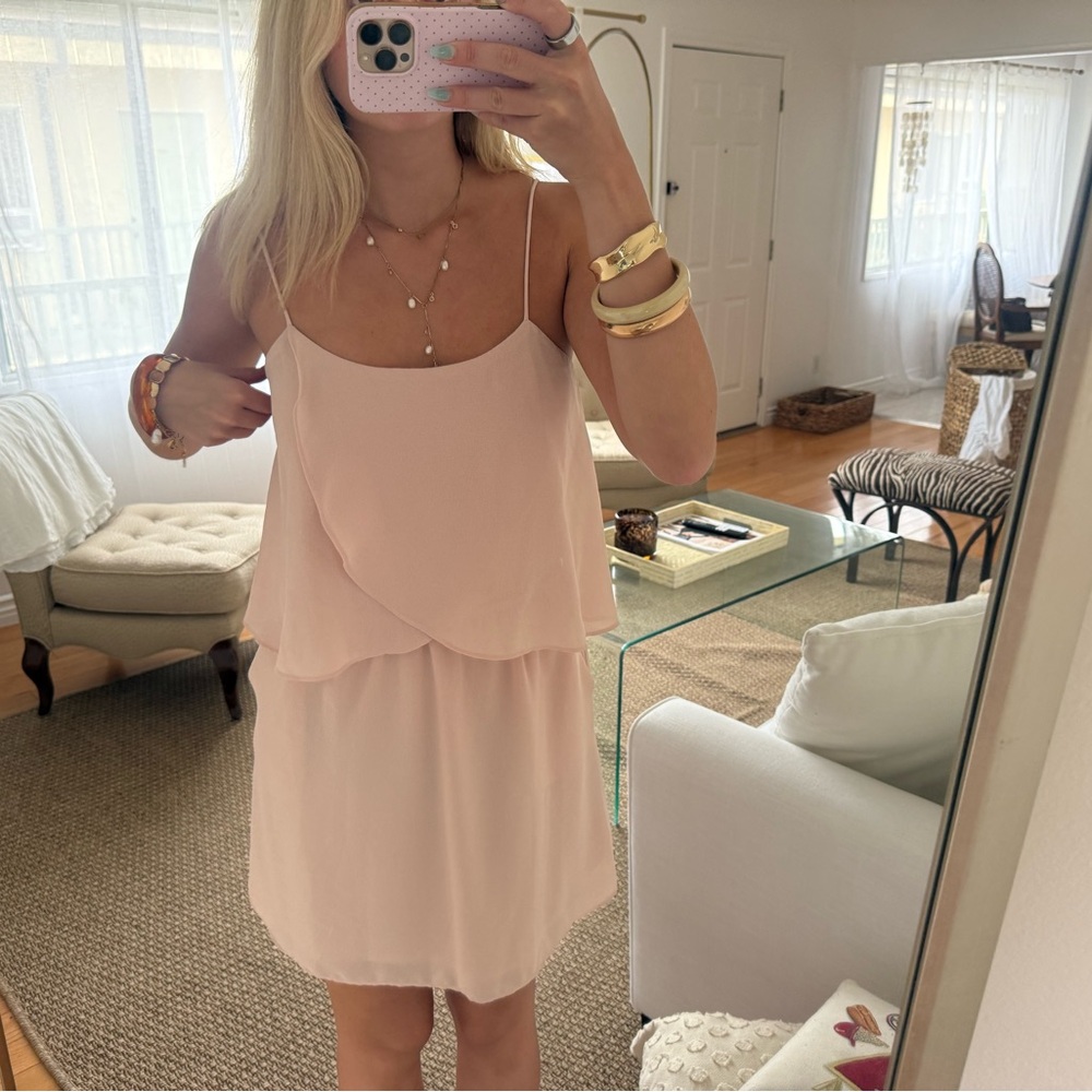 Mango Blush Pink Layered Slip Dress